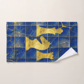 Lapis Lazuli Chessboard en Gold Chess Piecks Bad Handdoek (Handdoek)