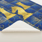 Lapis Lazuli Chessboard en Gold Chess Piecks Sherpa Deken (3/4)