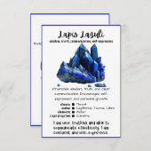 Lapis Lazuli Crystal Betekenis Kaart (Voorkant / Achterkant)