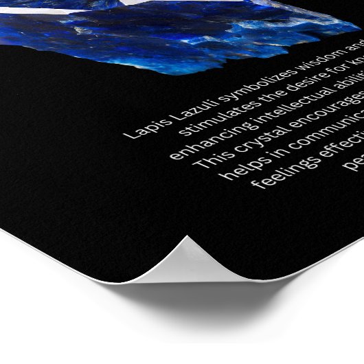 Lapis Lazuli Crystal Stone Betekenis Poster (Hoek)