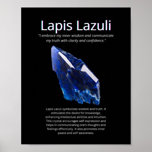 Lapis Lazuli Crystal Stone Betekenis Poster (Voorkant)