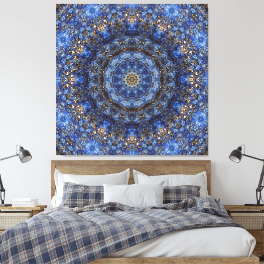 "Lapis lazuli laminaat" Mandala Canvas Afdruk (Insitu (Slaapkamer))