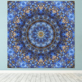 "Lapis lazuli laminaat" Mandala Canvas Afdruk (Insitu (Houten vloer))