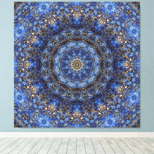 "Lapis lazuli laminaat" Mandala Canvas Afdruk (Insitu (Houten vloer))