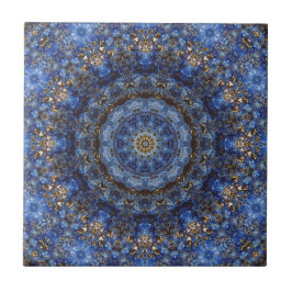 Lapis Lazuli Laminate Mandala Tile Tegeltje