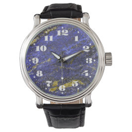 Lapis Lazuli met cijfers pols Horloge