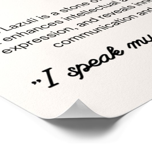 Lapis Lazuli Stone Crystal Betekenis Poster (Hoek)