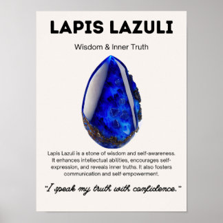 Lapis Lazuli Stone Crystal Betekenis Poster