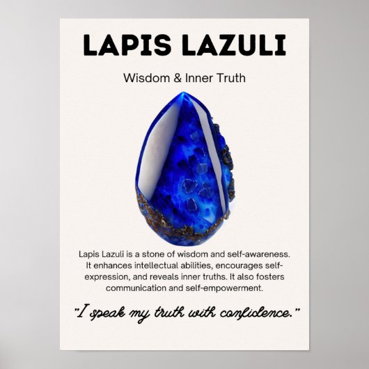 Lapis Lazuli Stone Crystal Betekenis Poster (Voorkant)