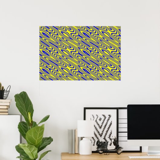 Lapis Lazuli Swirlies Abstract PatroonPoster Poster (Thuiskantoor)