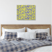 Lapis Lazuli Swirlies Abstract Patter Canvas Print (Insitu (Slaapkamer))