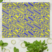 Lapis Lazuli Swirlies Abstracte keukenhanddoek (Gevouwen)