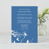 Lapis Lazuli Tortelduifjes Wedding Custom Kaart (Staand voorkant)