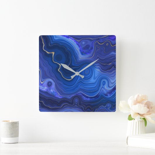Lapis Lazuli Wall Clock Vierkante Klok (Huis)