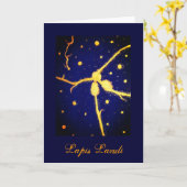 Lapis Lazuli Wenskaart Kaart (Gele Bloem)