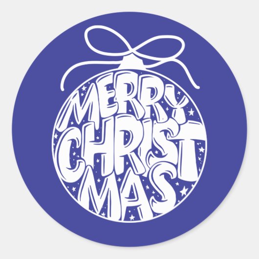 Lapis Merry Kerstfeest Ornament Holiday Ronde Sticker (Voorkant)