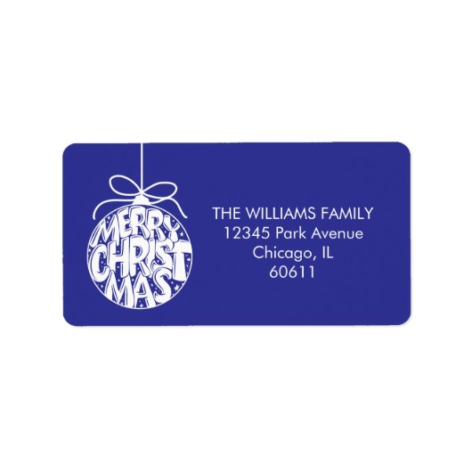 Lapis Merry Kerstmis Ornament Holiday Adres Etiket (Voorkant)