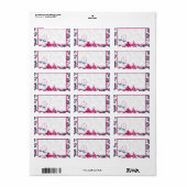 Lapis Paars, Berry en Blauwgroen Damask Birds Wedd Etiket (Full Sheet)