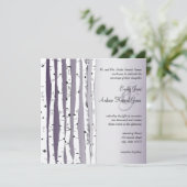 Lapis Paarse Birch Tree Wedding Invitations Kaart (Staand voorkant)