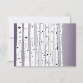 Lapis Paarse Cloud Birch Tree Wedding RSVP Kaartje (Achterkant)