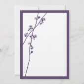 Lapis Paarse Wild Flower Branch Wedding Invites Kaart (Achterkant)