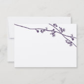 Lapis Paarse Wild Flower Branches Wedding RSVP Kaartje (Achterkant)