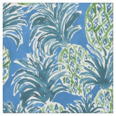 LAPIS PINEAPPLE O'CLOCK Blue Tropical Hawaiian Stof (Close Up)