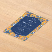 Lapis Rose Wedding Acryl Uitnodigingen (Laagn)
