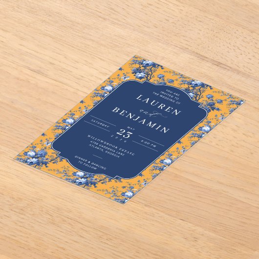 Lapis Rose Wedding Acryl Uitnodigingen (Laagn)