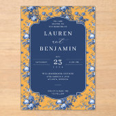 Lapis Rose Wedding Acryl Uitnodigingen (Voorkant)