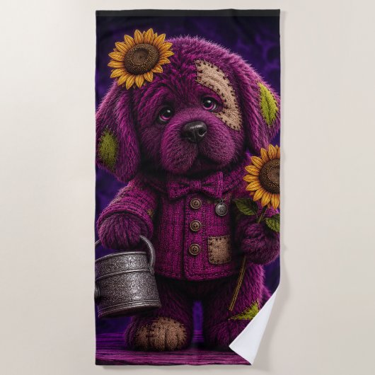 lapjes-decor Newfoundlander puppy Strandlaken (Voorkant)