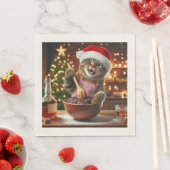 Lapjeskat bakt alcoholische kerstpudding servet (Insitu)