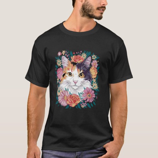 lapjeskat bloem t-shirt (Voorkant)