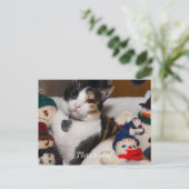 Lapjeskat En Sneeuwmannen Briefkaart (Staand voorkant)