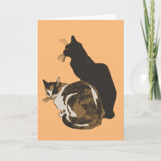Lapjeskat En Zwarte Kat Uitknip Kaart (Voorkant)