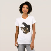 Lapjeskat En Zwarte Kat Uitknip T-shirt (Voorkant volledig)