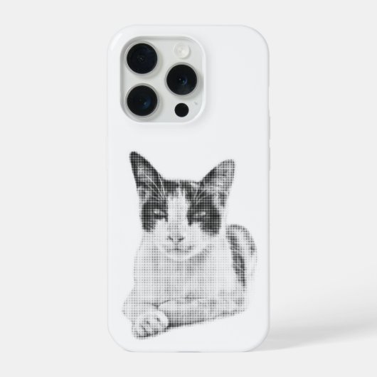 Lapjeskat Halftoon iPhone Hoesje (Achterkant)