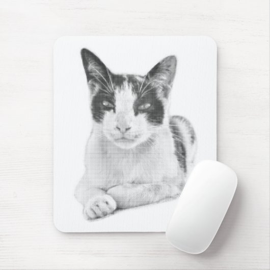 Lapjeskat Halftoon Muismat (Met muis)