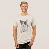Lapjeskat Halftoon Tri-Blend Shirt (Voorkant volledig)