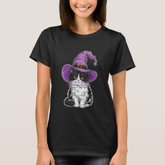 Lapjeskat Heks Halloween T-shirt (Voorkant)