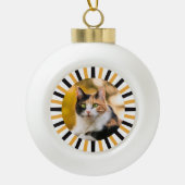 Lapjeskat keramische bal ornament (Voorkant)
