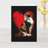 Lapjeskat Kitten Valentijnsdag Moeders Vaders Dag Kaart (Gele Bloem)