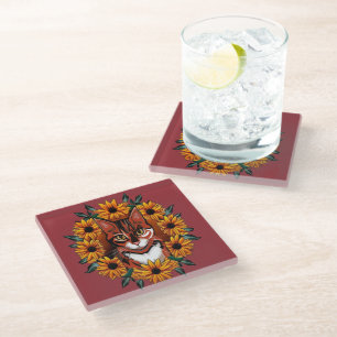 Lapjeskat Met Black-eyed Susan Maryland Staat Glazen Onderzetter