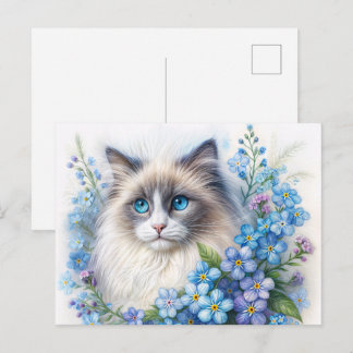 Lapjeskat Met Vergeet-mij-nietjes Briefkaart