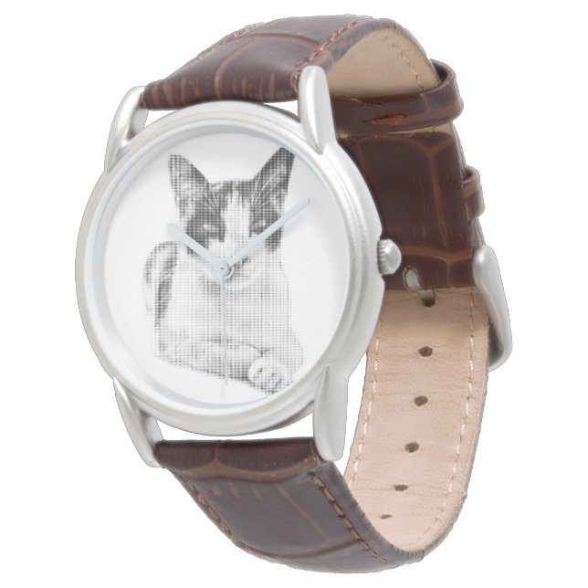 Lapjeskat Minimaal Halftone Horloge (Gekanteld)