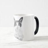 Lapjeskat Minimaal Halftone Magische Mok (Voorkant rechts)