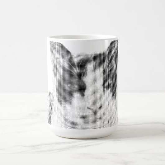Lapjeskat Minimaal Halftone Magische Mok (Midden)