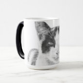 Lapjeskat Minimaal Halftone Magische Mok (Voorkant links)