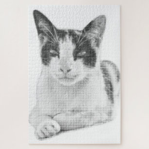 Lapjeskat Retro Halftone Legpuzzel