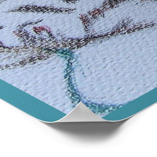 Lapjeskat Schattige Grappige Actieve katten turquo Poster (Hoek)